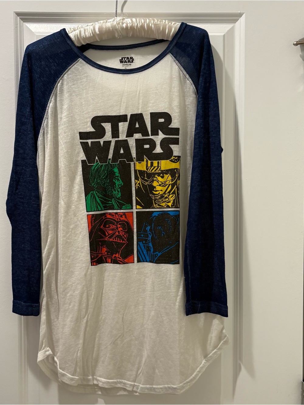 Vintage Star Wars Raglan Graphic Tee - White & Navy